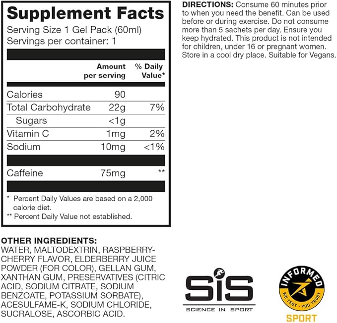 SiS Go Energy Caffeine Gels (Box of 30)